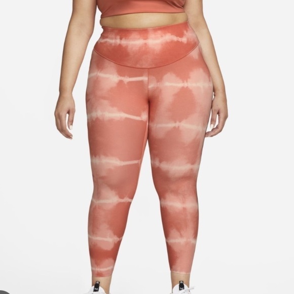 NIKE One Luxe Tiedye orange legging athletic pants orange plus size 2X new w tag - Picture 1 of 8
